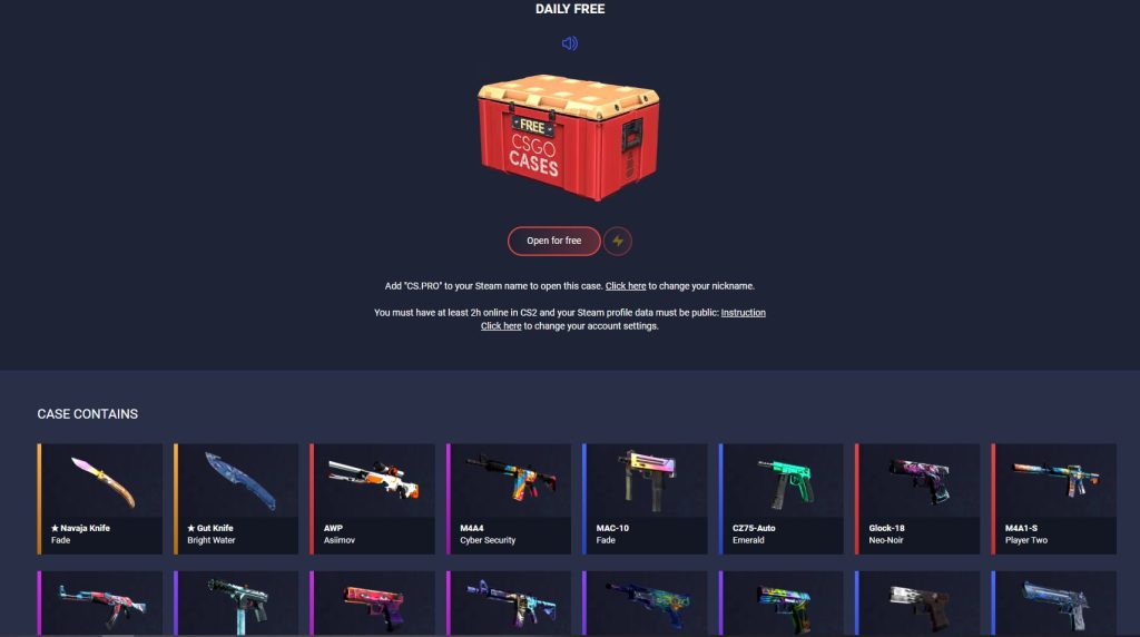 csgocases dailyfree