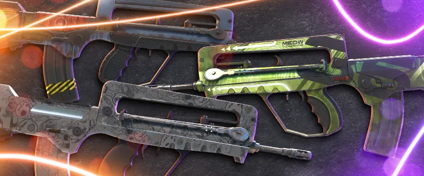 CS2 (CS:GO) Mil-Spec AWP skins: AWP | Capillary with red and blue vein patterns, AWP | Black Nile featuring sleek black and silver wave designs, and AWP | Acheron with skull-themed red and blue artwork. Showcase of popular blue rarity AWP skins against a dynamic dark background with glowing light effects.