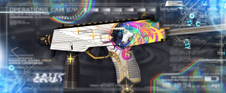 Image showcasing Covert (Red) AK-47 skins in CS:GO: AK-47 | Inheritance featuring an elegant white and blue ornamental design, AK-47 | Neon Revolution with a bold neon pink and green anarchist graffiti style, and AK-47 | Leet Museo showcasing a vibrant patchwork of abstract and geometric artwork. These Red rarity skins CS:GO are highly sought after for their unique aesthetics and detailed designs.