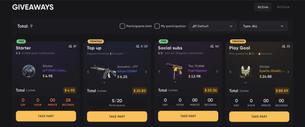 Bounty Stars Giveaways