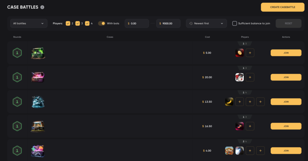 CS2 (CS:GO) Case Battle on Bounty Stars 